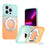 For iPhone 13 Pro Max Magnetic Case Rotary Kickstand Gradient Color PC + TPU Phone Cover - Orange - 1