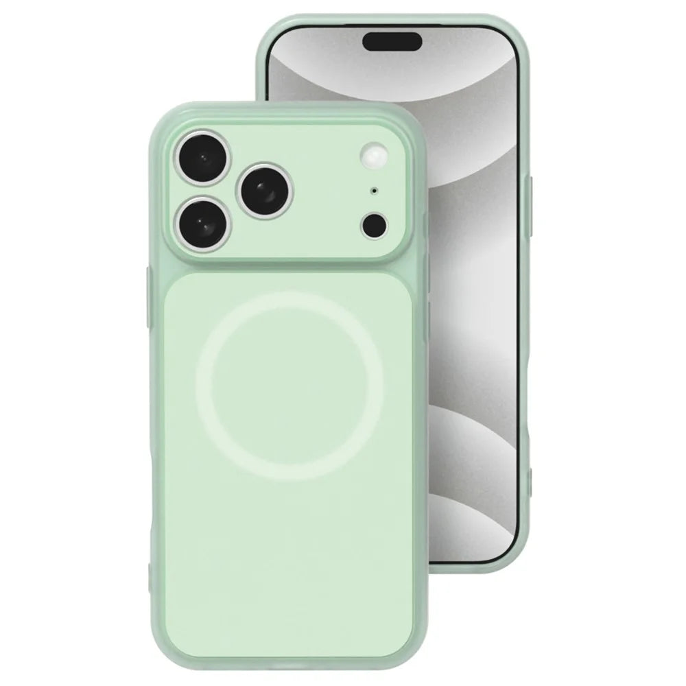 For iPhone 17 Pro Max Case Compatible with MagSafe Hybrid Design PC + TPU Protective Phone Cover - Green - 1