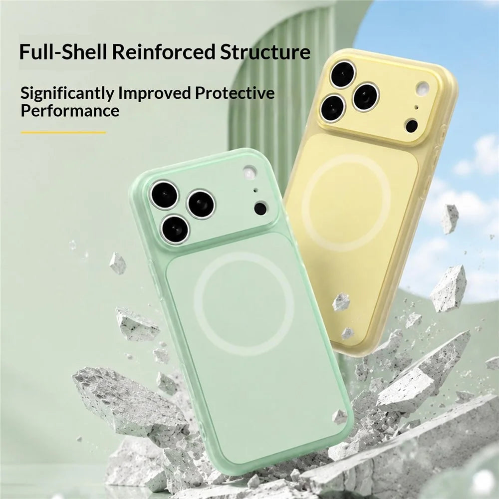 For iPhone 17 Pro Max Case Compatible with MagSafe Hybrid Design PC + TPU Protective Phone Cover - Green - 3