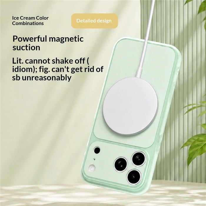 For iPhone 17 Pro Case Compatible with MagSafe Hybrid Design PC + TPU Protective Phone Cover - Green - 4