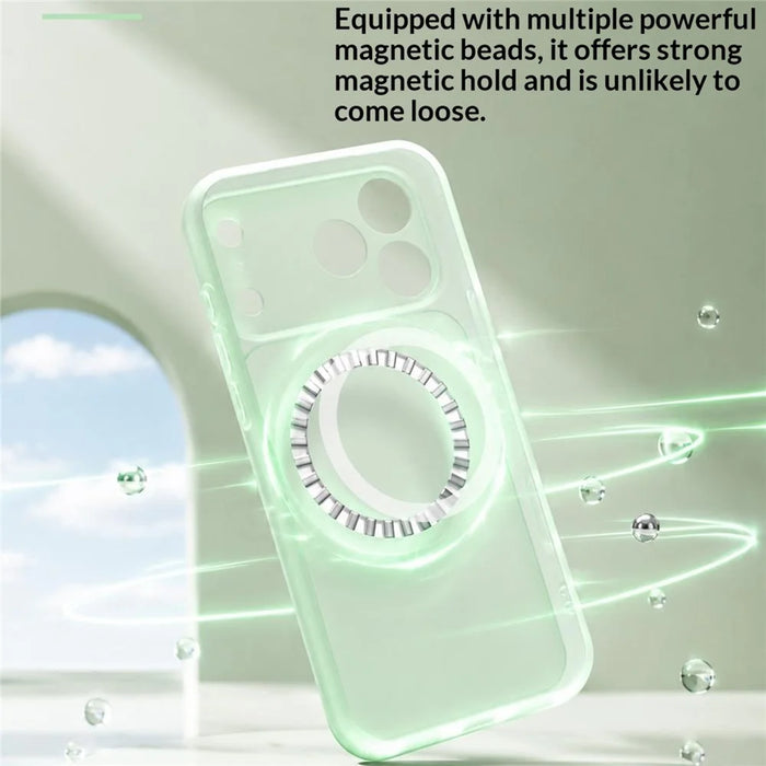 For iPhone 17 Pro Case Compatible with MagSafe Hybrid Design PC + TPU Protective Phone Cover - Green - 5