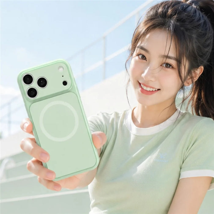 For iPhone 17 Pro Case Compatible with MagSafe Hybrid Design PC + TPU Protective Phone Cover - Green - 7