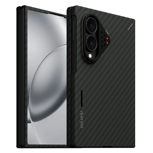 AULUMU For Samsung Galaxy Z Fold8 Aramid Fiber Case Urta Thin Phone Cover with Real-Time Temperature Monitoring - Black - 1