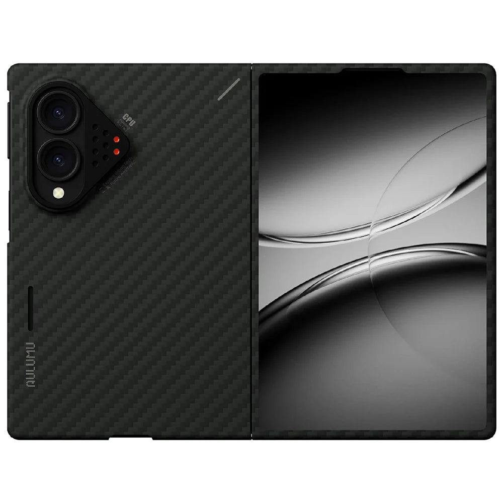AULUMU For Samsung Galaxy Z Fold8 Aramid Fiber Case Urta Thin Phone Cover with Real-Time Temperature Monitoring - Black - 2