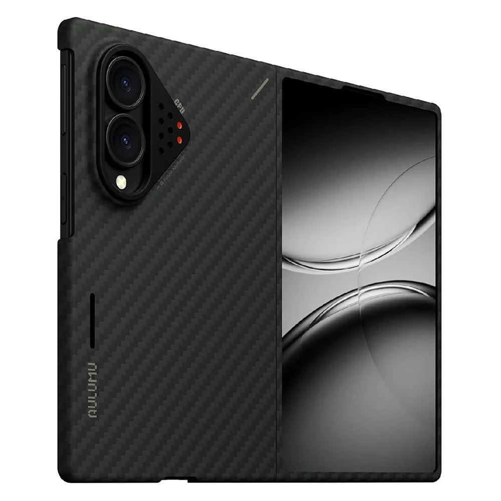 AULUMU For Samsung Galaxy Z Fold8 Aramid Fiber Case Urta Thin Phone Cover with Real-Time Temperature Monitoring - Black - 3