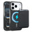 For iPhone 18 Pro Max  /  17 Pro Max Magnetic Case with Detachable Card Holder Carbon Fiber Texture Leather + PC Phone Cover - Black - 1