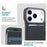 For iPhone 18 Pro  /  17 Pro Magnetic Case with Detachable Card Holder Carbon Fiber Texture Leather + PC Phone Cover - Black - 4