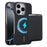 For iPhone 16 Pro Max Magnetic Case with Detachable Card Holder Carbon Fiber Texture Leather + PC Phone Cover - Black - 1