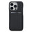 For iPhone 16 Pro Max Magnetic Case with Detachable Card Holder Carbon Fiber Texture Leather + PC Phone Cover - Black - 3