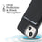 For iPhone 15 Magnetic Case with Detachable Card Holder Carbon Fiber Texture Leather + PC Phone Cover - Black - 4