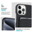 For iPhone 15 Pro Max Magnetic Case with Detachable Card Holder Carbon Fiber Texture Leather + PC Phone Cover - Black - 3