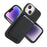 For iPhone 14  /  13 Magnetic Case with Detachable Card Holder Carbon Fiber Texture Leather + PC Phone Cover - Black - 2
