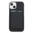 For iPhone 14  /  13 Magnetic Case with Detachable Card Holder Carbon Fiber Texture Leather + PC Phone Cover - Black - 3