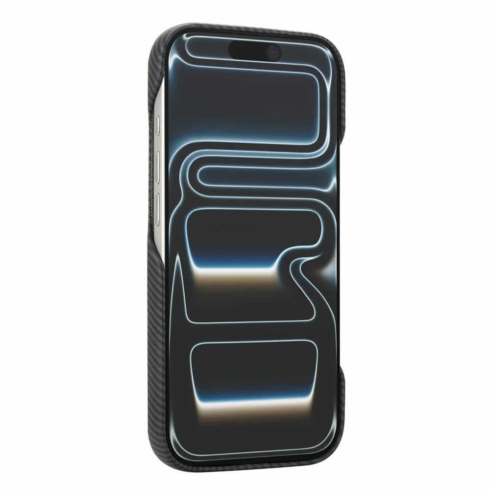 For iPhone 18 Pro Max  /  17 Pro Max Magnetic Case Carbon Fiber Texture Leather + PC Phone Cover - Black - 2