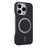 For iPhone 16 Pro Magnetic Case Carbon Fiber Texture Leather + PC Phone Cover - Black - 1