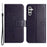 For Samsung Galaxy A54 5G Imprinted Owl Tree Pattern Magnetic Clasp Cover PU Leather Wallet Stand Phone Case - Dark Purple - 1