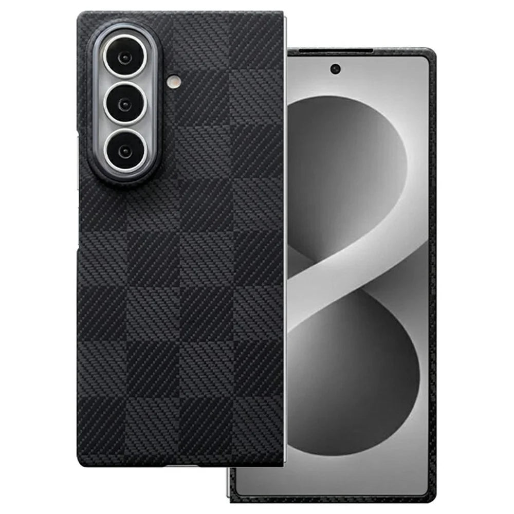 For Samsung Galaxy Z Fold8 Ultra Magnetic Case Grid Texture Aramid Fiber Phone Cover - 1