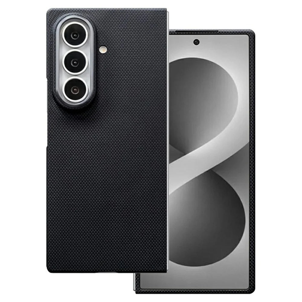 For Samsung Galaxy Z Fold8 Ultra Magnetic Case Fine Grid Aramid Fiber Phone Cover with Metal Lens Frame  /  Front Frame - 1