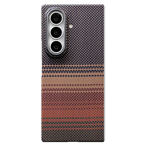 For Samsung Galaxy Z Fold8 Ultra Case Gradient Aramid Fiber Magnetic Phone Back Cover with Metal Lens Frame - Sunset Yellow - 1