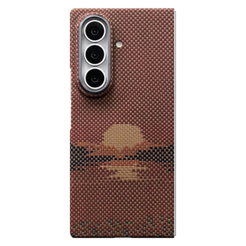 For Samsung Galaxy Z Fold8 Ultra Magnetic Case Large Camera Cutout Aramid Fiber Phone Cover with Metal Lens Frame - Sun - 1