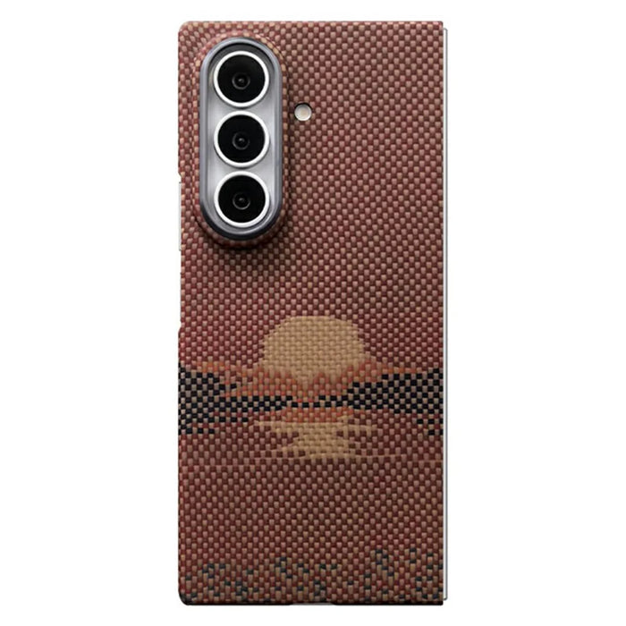 For Samsung Galaxy Z Fold8 Ultra Magnetic Case Large Camera Cutout Aramid Fiber Phone Cover with Metal Lens Frame - Sun - 1