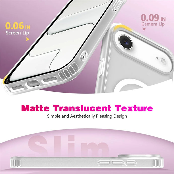 For iPhone Air Magnetic Case 2.0mm Skin-Touch TPU PC Shockproof Phone Cover Compatible with MagSafe - White - 5