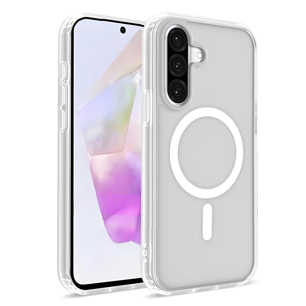 For Samsung Galaxy S26+ Magnetic Case 2.0mm Skin-Touch TPU PC Shockproof Phone Cover - White - 1