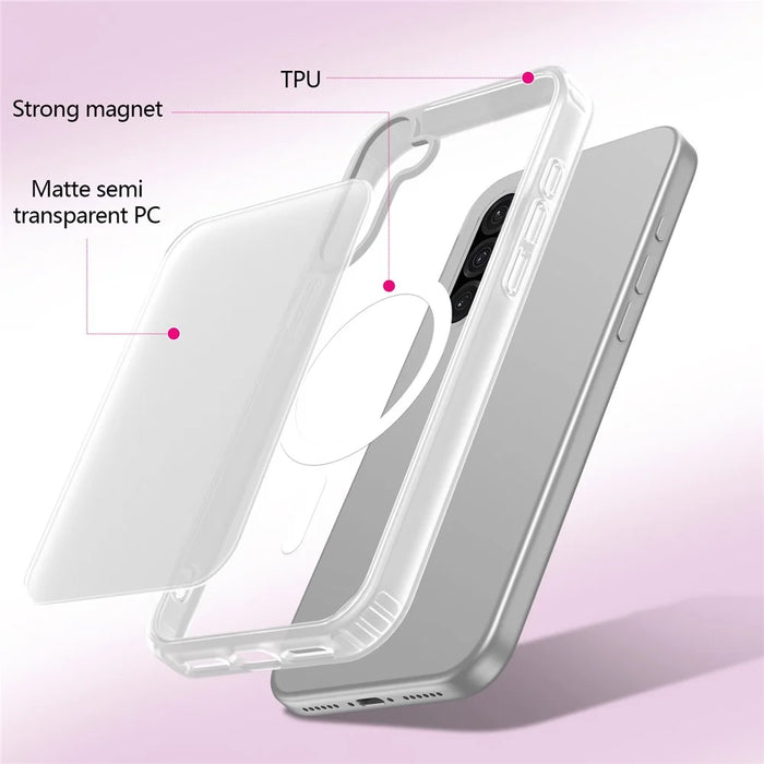 For Samsung Galaxy S26+ Magnetic Case 2.0mm Skin-Touch TPU PC Shockproof Phone Cover - White - 2