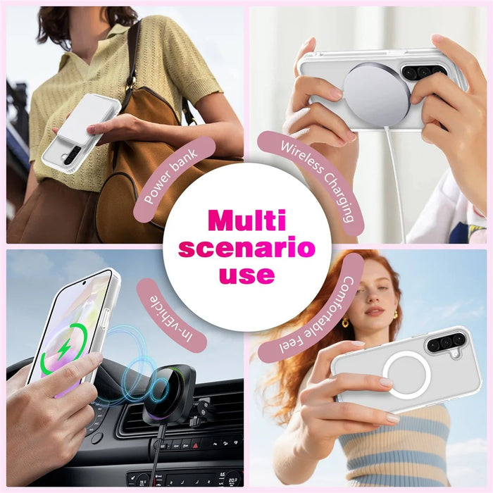 For Samsung Galaxy S26+ Magnetic Case 2.0mm Skin-Touch TPU PC Shockproof Phone Cover - White - 3