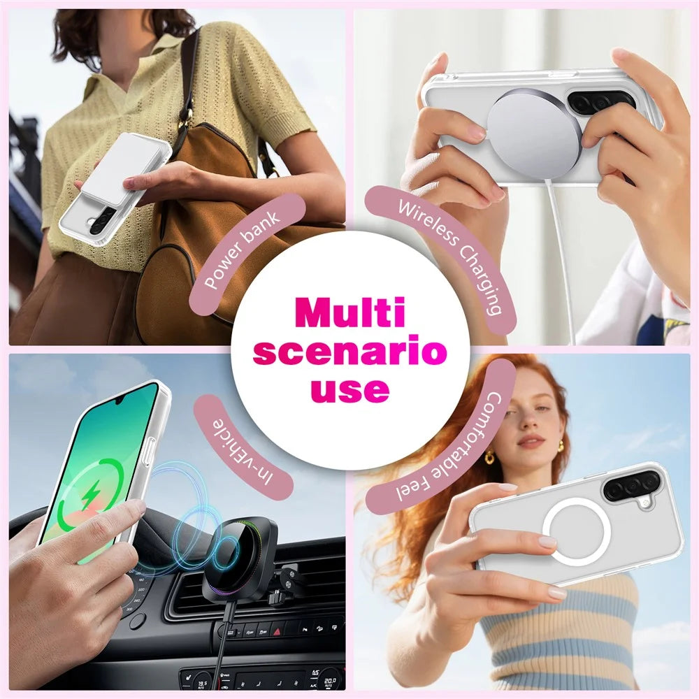 For Samsung Galaxy A18 5G  /  A18 4G  /  A26 5G  /  A17 5G  /  A17 4G Magnetic Case 2.0mm Skin-Touch TPU PC Shockproof Phone Cover - White - 3