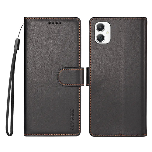 BETOPNICE for Samsung Galaxy A07 5G / Galaxy A06 4G / Galaxy A06 5G / Galaxy A08 4G / Galaxy F06 5G / Galaxy M06 5G / Galaxy A07 4G 006 Case RFID Blocking Wallet Stand Leather Phone Cover with Wrist Strap - Black - 1