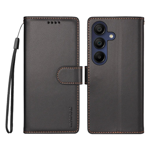 BETOPNICE for Samsung Galaxy A17 4G / Galaxy A16 4G / Galaxy A16 5G / Galaxy A18 5G / Galaxy A18 4G / Galaxy A17 5G 006 Case RFID Blocking Wallet Stand Leather Phone Cover with Wrist Strap - Black - 1