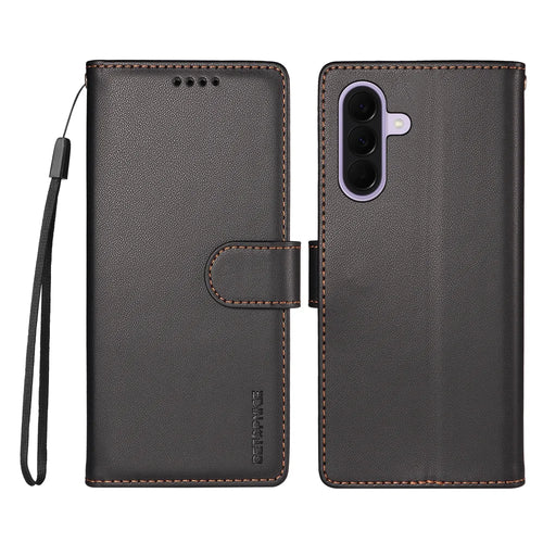 BETOPNICE for Samsung Galaxy A27 5G 006 Case RFID Blocking Wallet Stand Leather Phone Cover with Wrist Strap - Black - 1