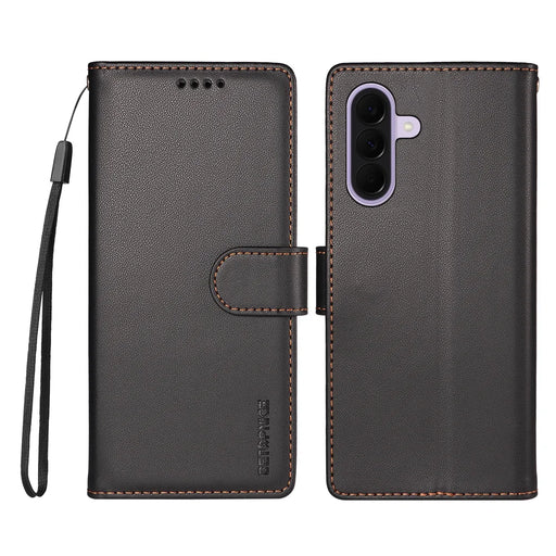 BETOPNICE for Samsung Galaxy A27 5G 006 Case RFID Blocking Wallet Stand Leather Phone Cover with Wrist Strap - Black - 1