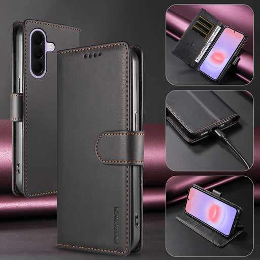 BETOPNICE for Samsung Galaxy A27 5G 006 Case RFID Blocking Wallet Stand Leather Phone Cover with Wrist Strap - Black - 2