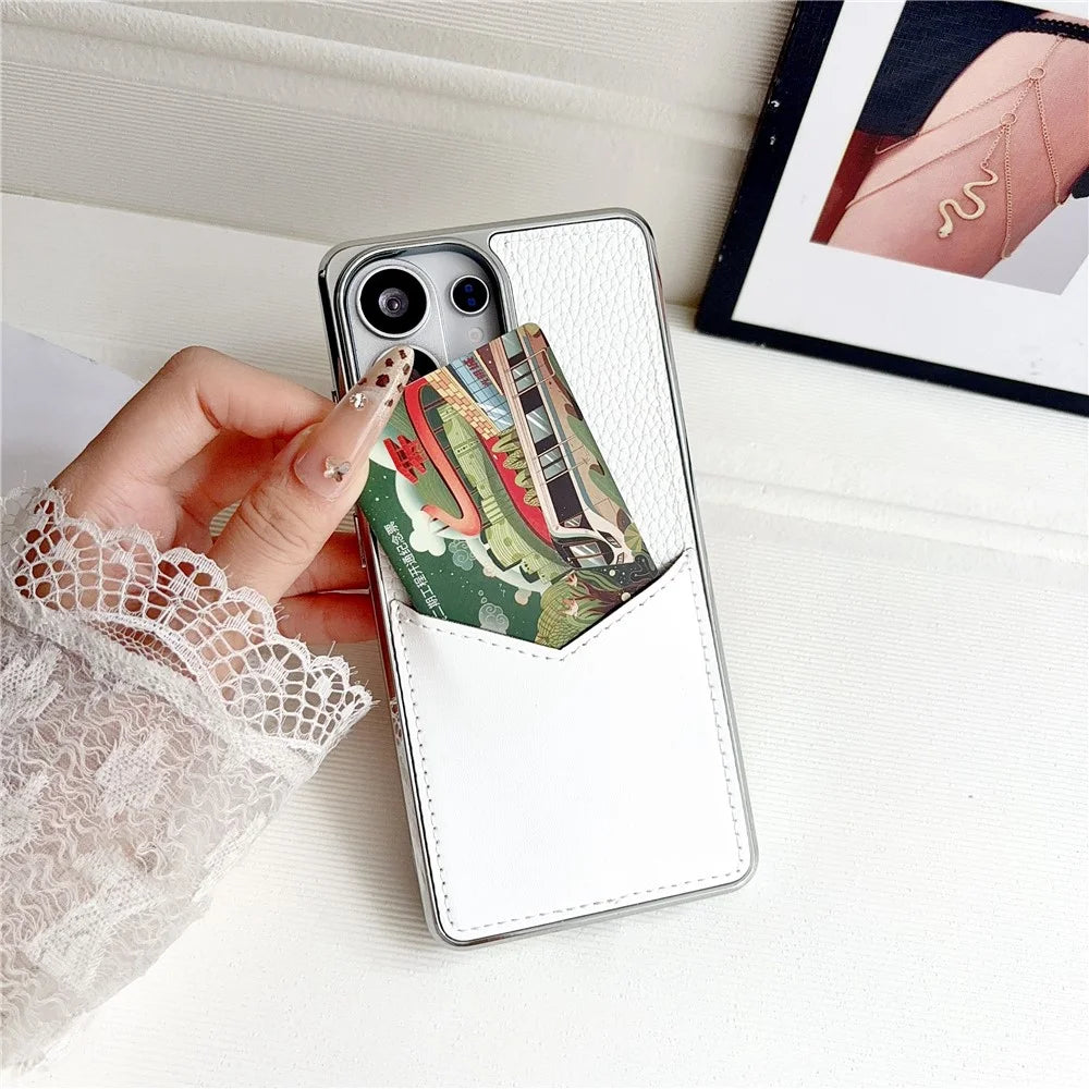 For Samsung Galaxy S26 Ultra Case Leather Coated PC + TPU Anti-Fingerprint Protective Cover with V-Shaped Card Slot - Orange - 6