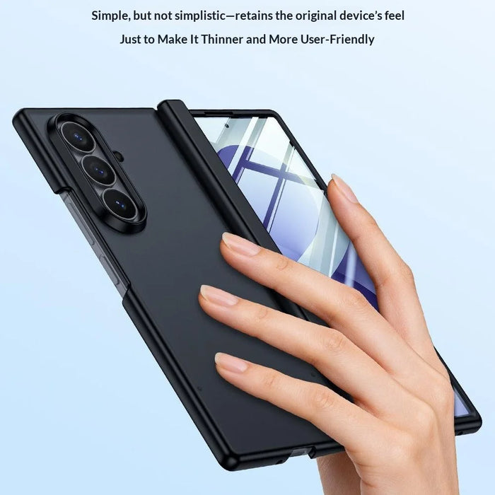 For Samsung Galaxy Z Fold8 Ultra Case with HD Screen Protector Skin-touch PC Matte Protective Phone Cover - Black - 4