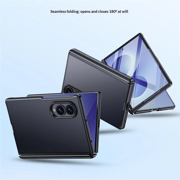 For Samsung Galaxy Z Fold8 Case with HD Screen Protector Skin-touch PC Matte Protective Phone Cover - Black - 3