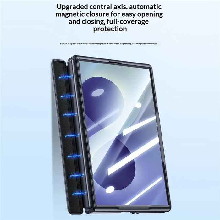 For Samsung Galaxy Z Fold8 Case with HD Screen Protector Skin-touch PC Matte Protective Phone Cover - Black - 4