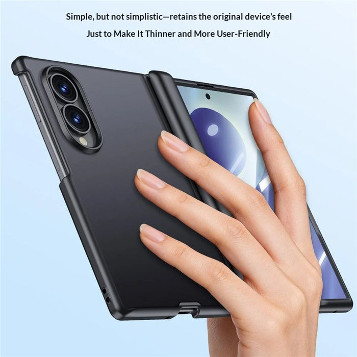 For Samsung Galaxy Z Fold8 Case with HD Screen Protector Skin-touch PC Matte Protective Phone Cover - Black - 5