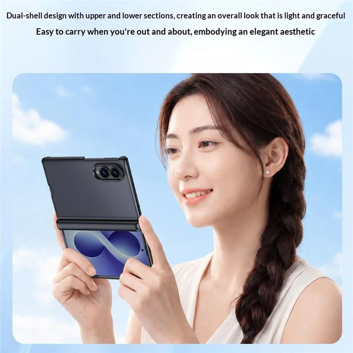 For Samsung Galaxy Z Fold8 Case with HD Screen Protector Skin-touch PC Matte Protective Phone Cover - Black - 7
