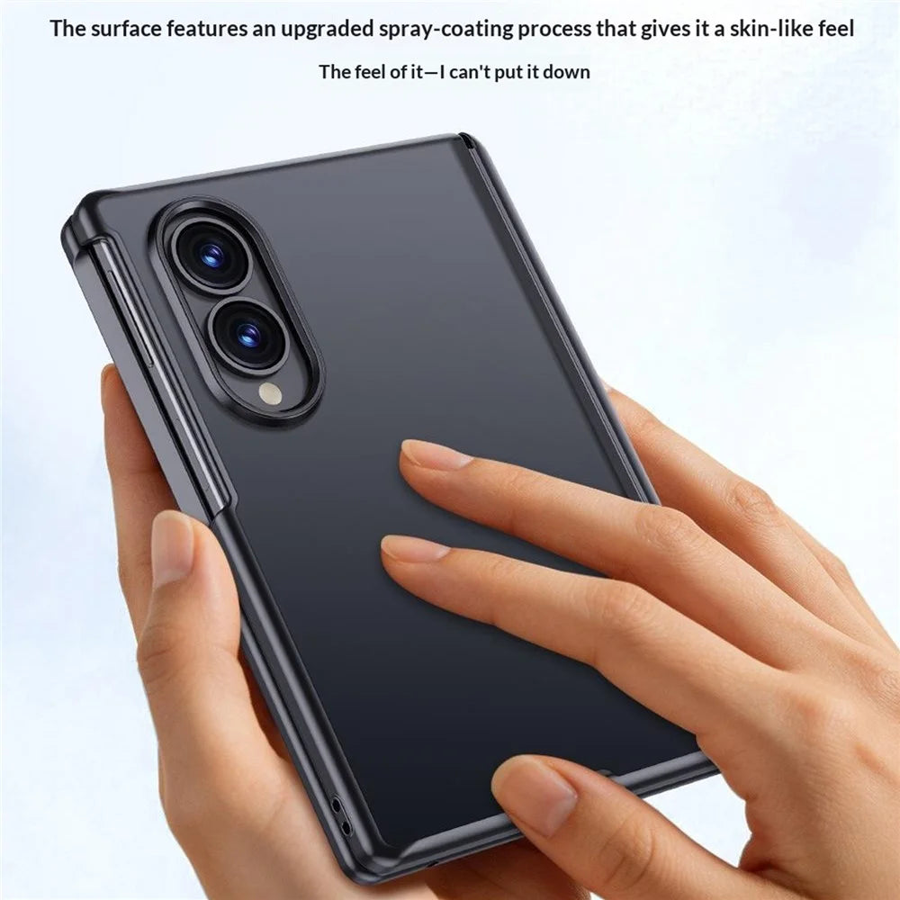 For Samsung Galaxy Z Fold8 Case with Anti-spy Screen Protector Skin-touch PC Matte Protective Phone Cover - Black - 2