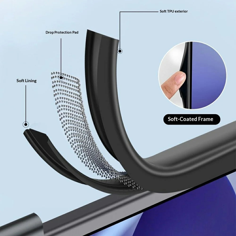 For Samsung Galaxy Z Fold8 Ultra Magnetic Case with HD Screen Protector Skin-Feel Matte PC Hinge Protection Phone Cover - Black - 5