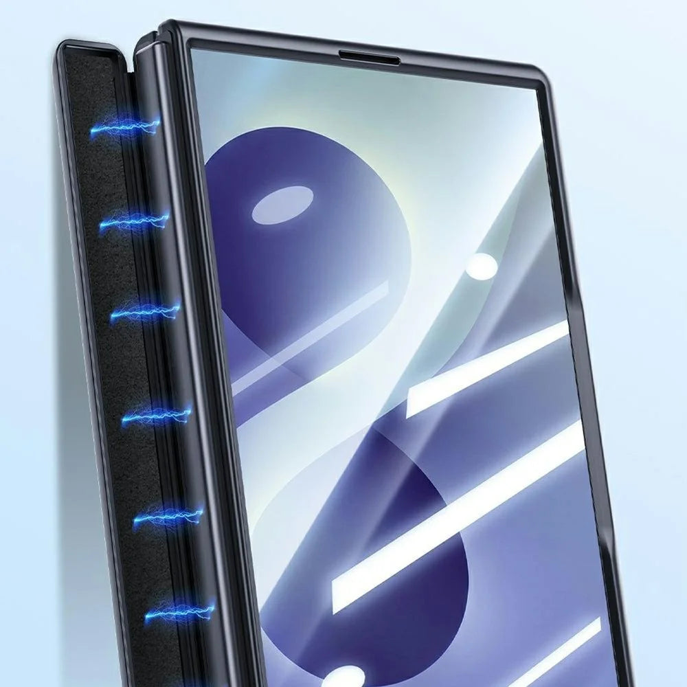 For Samsung Galaxy Z Fold8 Ultra Magnetic Case with HD Screen Protector Skin-Feel Matte PC Hinge Protection Phone Cover - Black - 6