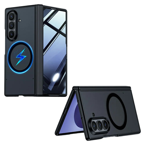 For Samsung Galaxy Z Fold8 Ultra Magnetic Case with Anti-spy Screen Protector Skin-Feel Matte PC Hinge Protection Phone Cover - Black - 1