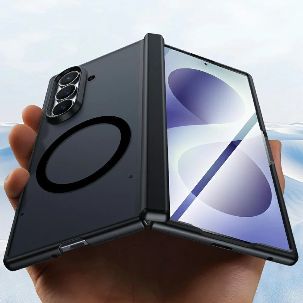 For Samsung Galaxy Z Fold8 Ultra Magnetic Case with Anti-spy Screen Protector Skin-Feel Matte PC Hinge Protection Phone Cover - Black - 6