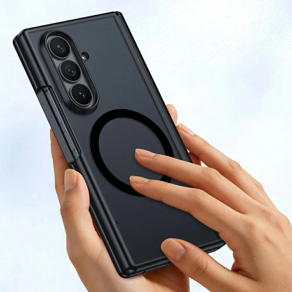 For Samsung Galaxy Z Fold8 Ultra Magnetic Case with Anti-spy Screen Protector Skin-Feel Matte PC Hinge Protection Phone Cover - Black - 7