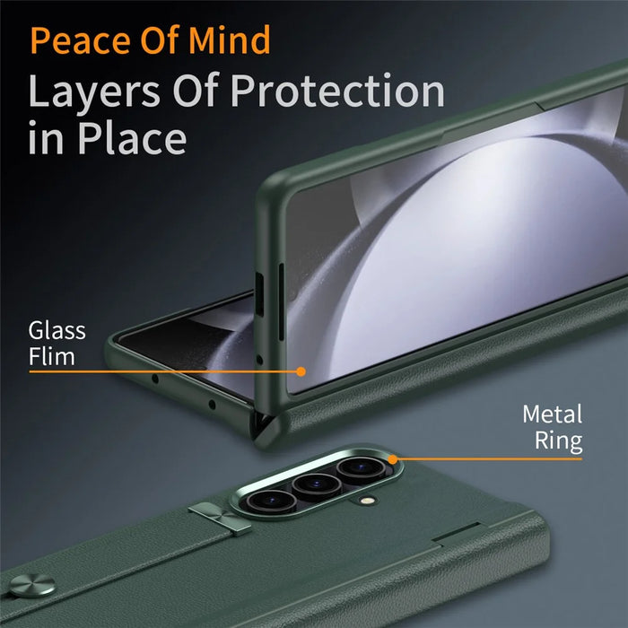 For Samsung Galaxy Z Fold8 Ultra Kickstand Case Anti-Drop Hard PC Phone Cover - Green - 7