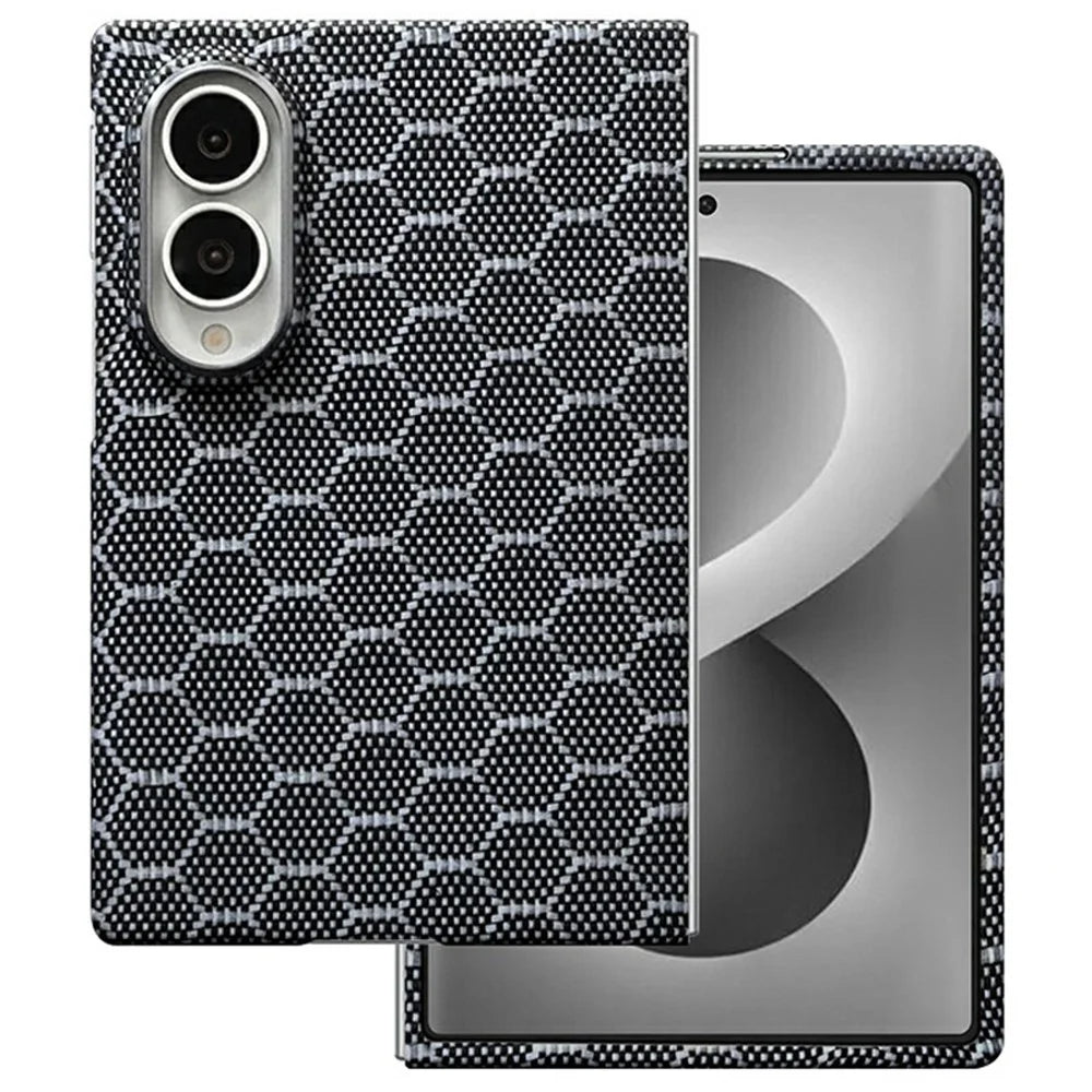 For Samsung Galaxy Z Fold8 Magnetic Case Honeycomb Texture Aramid Fiber Phone Cover with Front Frame - 1