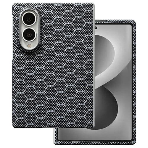 For Samsung Galaxy Z Fold8 Magnetic Case Honeycomb Texture Aramid Fiber Phone Cover with Front Frame - 1